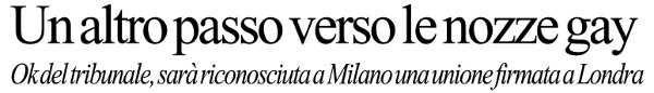 Un altro passo verso le nozze gay