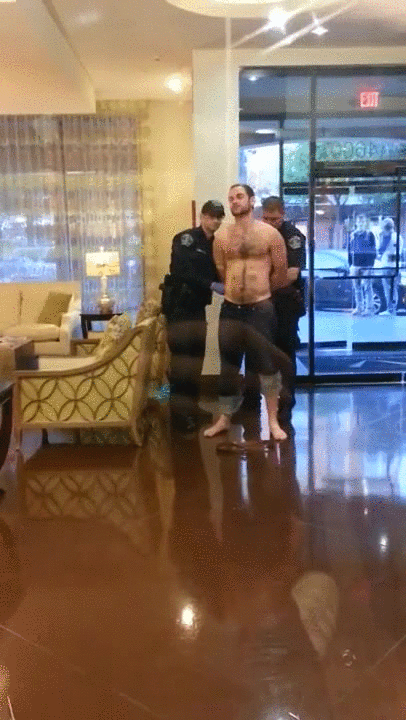 Cop grabs his boner video